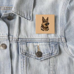 Vet Pet Alsatian Dog Square 15 Cm Square Badge