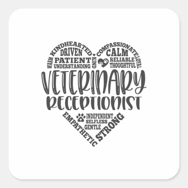 Vet receptionist veterinary receptionist square sticker (Front)