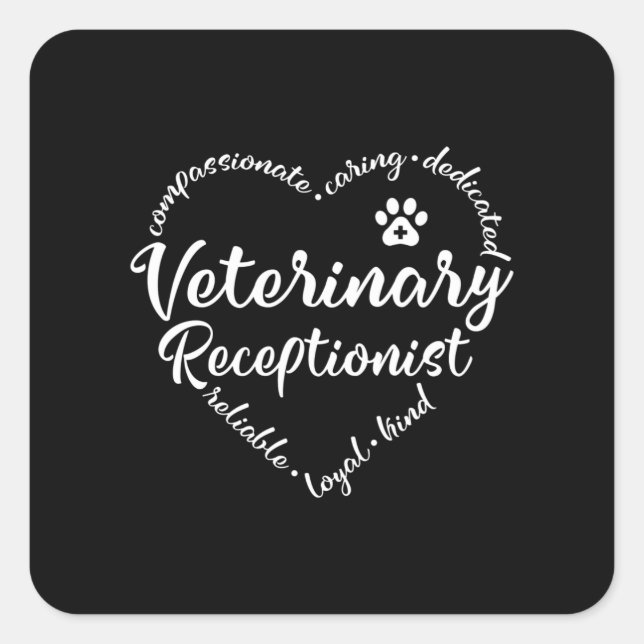 Vet receptionist veterinary receptionist square sticker (Front)