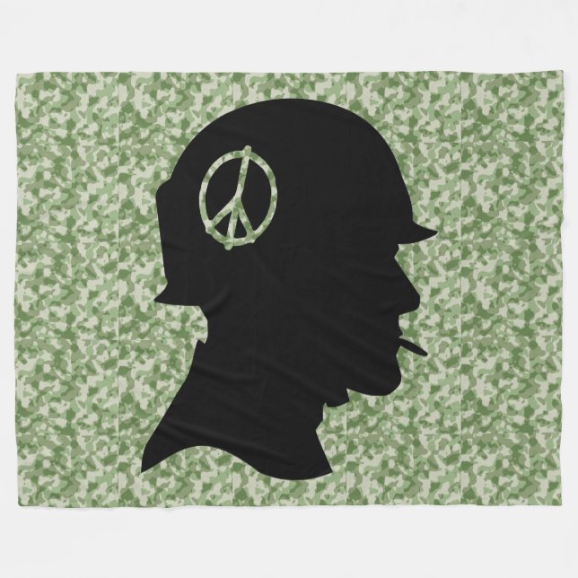 Vet Silhouette Camo Fleece Blanket (Front (Horizontal))