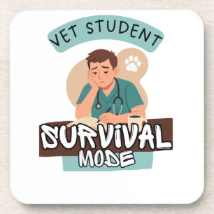 Vet Student Survival Mode – Vet Student Design Coaster