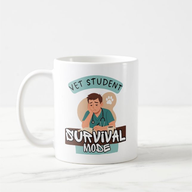 Vet Student Survival Mode – Vet Student Design Coffee Mug (Left)