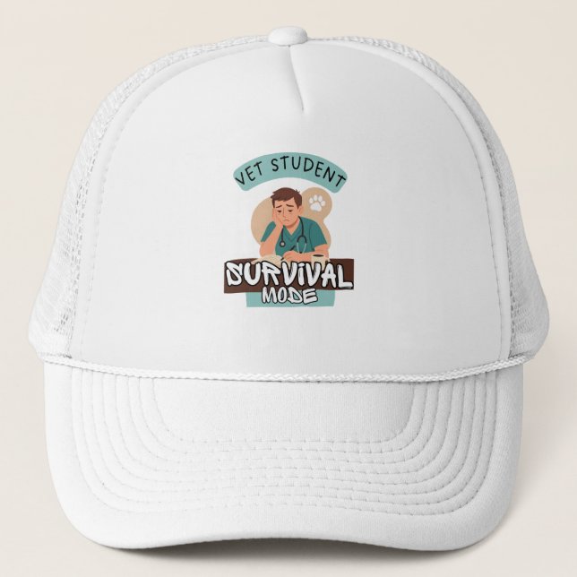 Vet Student Survival Mode – Vet Student Design Trucker Hat (Front)