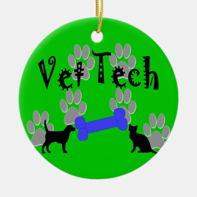 Vet Tech Christmas Ornament (Front)