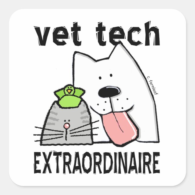 Vet Tech Extraordinaire Square Sticker (Front)