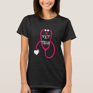Vet Tech Gift Veterinarian Paw And Stethoscope T-Shirt