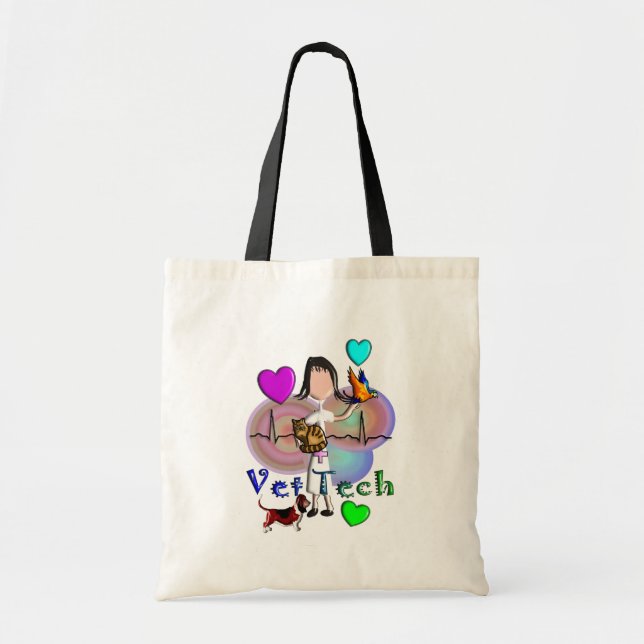 Vet Tech Gifts Unique Embossed Style Graphics Tote Bag (Front)