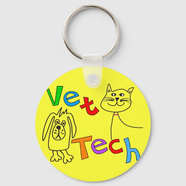 Vet Tech Gifts, Veterinary Technician Key Ring (Front)