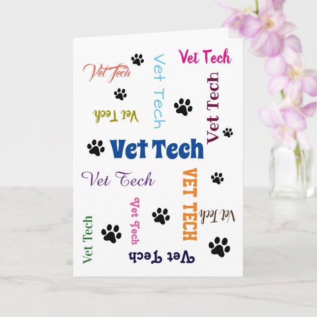 Vet Tech Graduation Card-2 Card (Orchid)