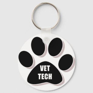vet tech keychain paw black