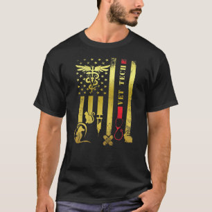 Vet Tech Love Animals Veterinarian Tech Distressed T-Shirt
