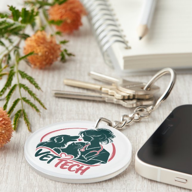 Vet Tech Love Keychain (Front Right)