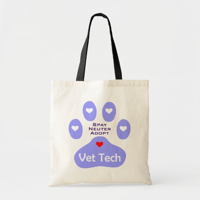 Vet Tech Paw Tote Bag (Front)