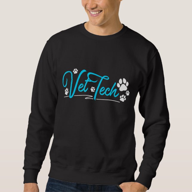 Vet Tech Pawprint   Veterinary Technician Sweatshirt (Front)