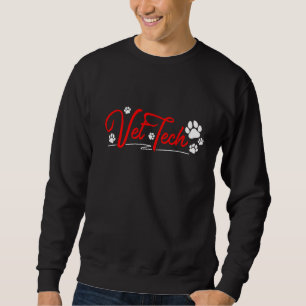 Vet Tech Pawprint Veterinary Technician Sweatshirt