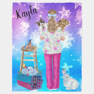Vet Tech Personalised Cat, Dog, Bird, Bunny Fleece Blanket