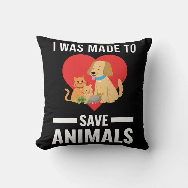 Vet Tech Rescue Animals Love Veterinarian Cushion (Front)
