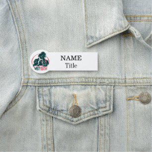 Vet Tech Silhouette Name Tag