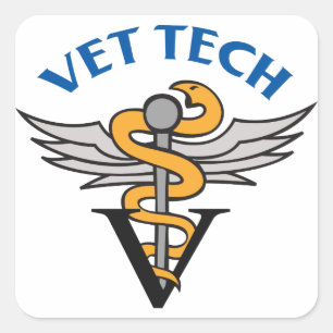 Vet Tech Square Sticker