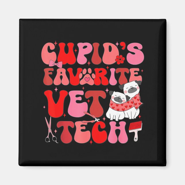 Vet Tech Valentines Day Veterinary Vet Student Vet Magnet (Front)