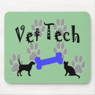 Vet TECH With Dog Bone Mouse Pad