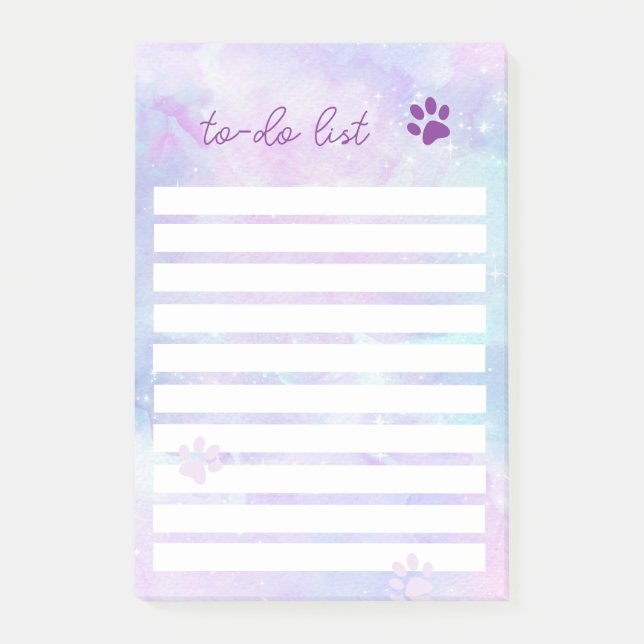 Vet To Do List Pet Paw Print Post-it Notes (Front)