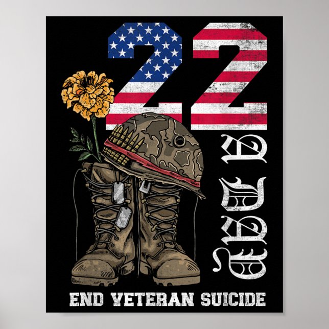 Veteran 22 A Day Take Their Lives End Veteran Suic Poster (Front)