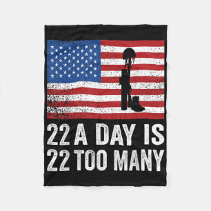 Veteran 22 Day Suicide Awareness Ptsd Veteran Live Fleece Blanket