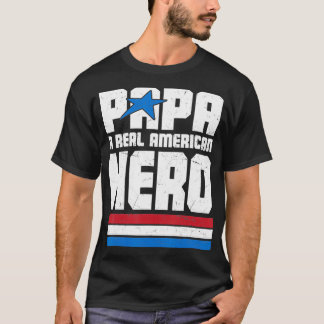 VETERAN 365 Papa Real American Hero Tee Fathers Da