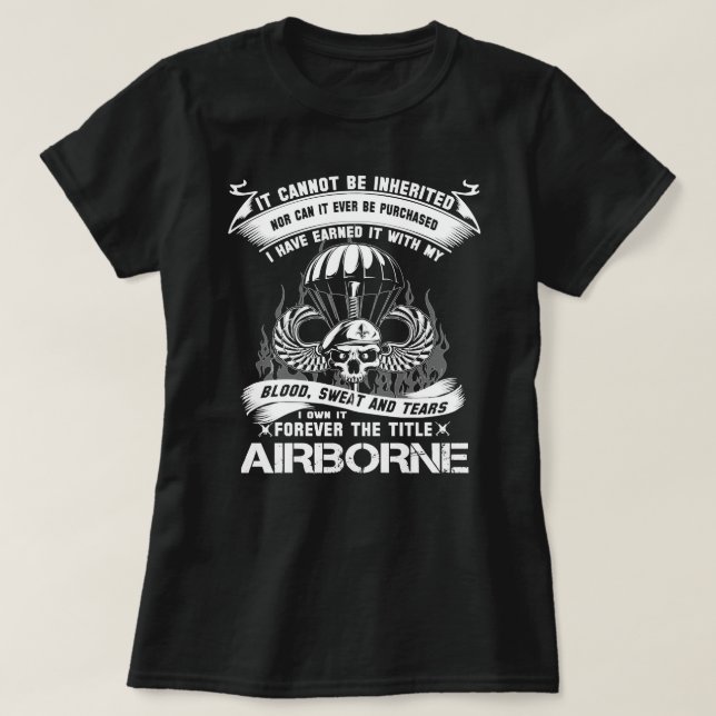 Veteran airborne infantry mum airborne jump wings  T-Shirt (Design Front)