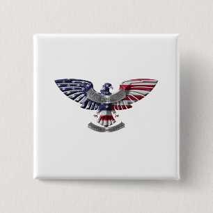 Veteran American Eagle “Proud To Have Served” 15 Cm Square Badge