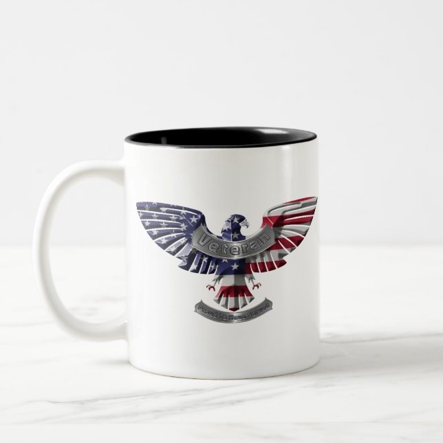 Veteran American Eagle “Proud To Have Served” Two-Tone Coffee Mug (Left)