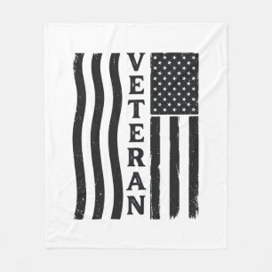 Veteran American Flag Vintage Vector Shirt Design_ Fleece Blanket