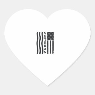 Veteran American Flag Vintage Vector Shirt Design_ Heart Sticker