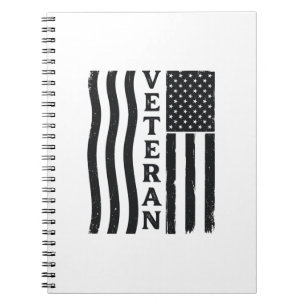 Veteran American Flag Vintage Vector Shirt Design_ Notebook