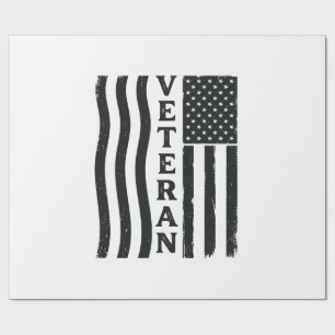 Veteran American Flag Vintage Vector Shirt Design_ Wrapping Paper
