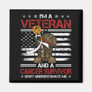 Veteran And Cancer Survivor Usa Flag Army Warrior Magnet