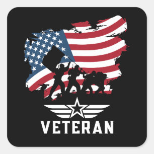 Veteran Army Square Sticker