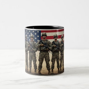 Veteran Brothers Military Brotherhood Patriotic Two-Tone Coffee Mug