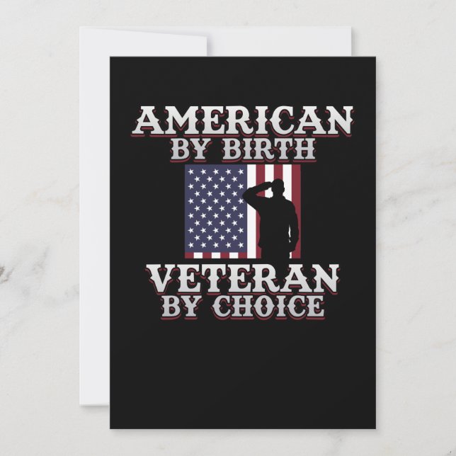 Veteran By Choice Happy Veterans Day Support Thank You Card (Front)