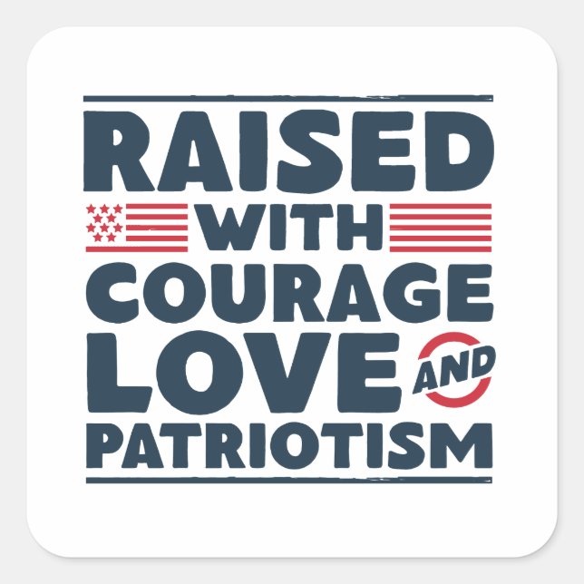 Veteran Child - Raised With Courage Square Sticker (Front)