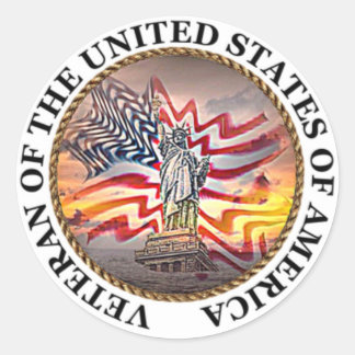 Veteran Classic Round Sticker