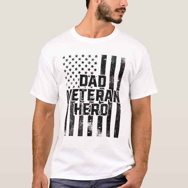 Veteran Dad, Thank You Veterans, Military Combat U T-Shirt (Front)