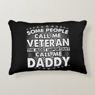 Veteran Daddy Patriotic Military Tribute Decorative Cushion
