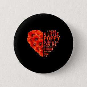 Veteran Day Lest We Forget Red Poppy Flower Usa 6 Cm Round Badge