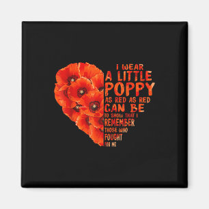 Veteran Day Lest We Forget Red Poppy Flower Usa Magnet