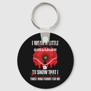 Veteran Day Red Poppy Flower Usa Memorial Day Key Ring