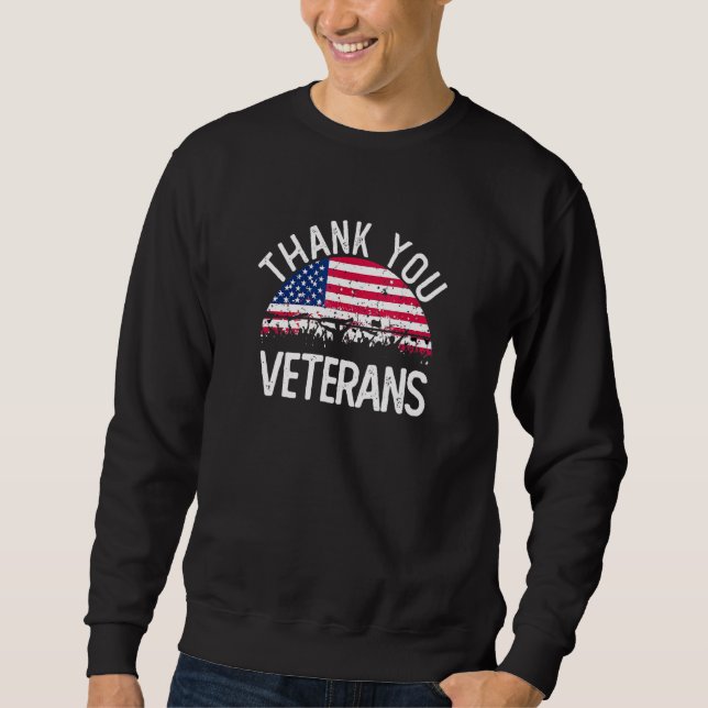 Veteran Day Thank You Veterans Combat Boots Americ Sweatshirt (Front)
