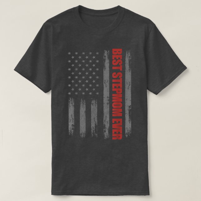 Veteran Day USA Flag Stepmom Shirts, Bonus Mum 4th T-Shirt (Design Front)