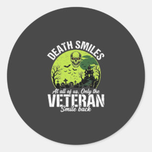 Veteran Death Smiles Halloween Design_1 Classic Round Sticker